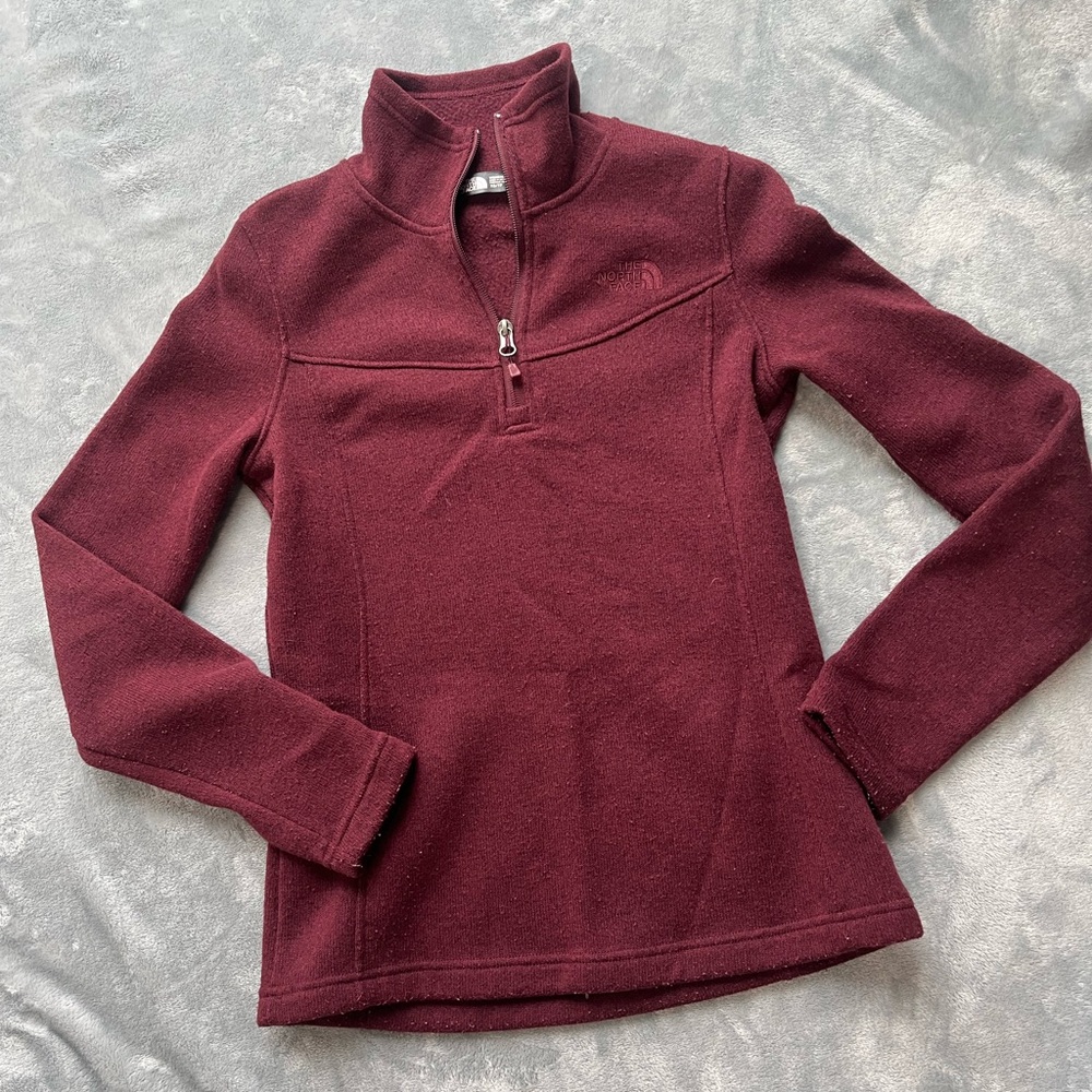 The North Face Maroon Half-Zip Sweater